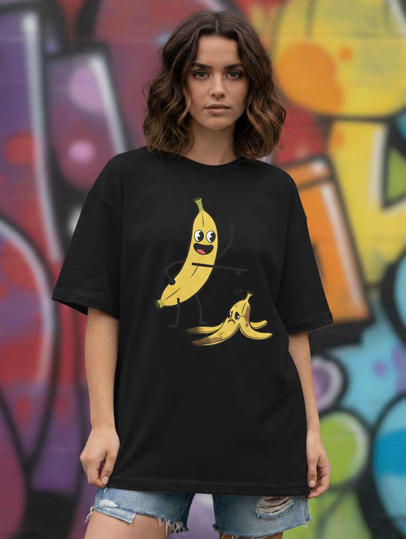 women graphic drop shoulder oversized t-shirt