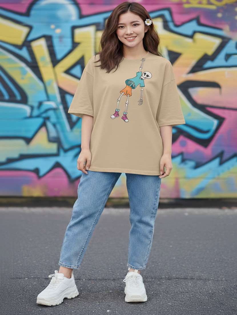 women graphic drop shoulder oversized t-shirt - 22441431 -  Standard Image - 4