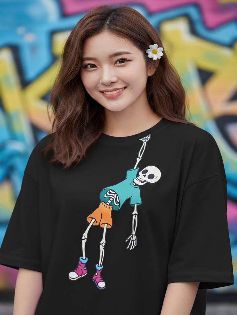 women graphic drop shoulder oversized t-shirt - 22441432 -  Standard Image - 1