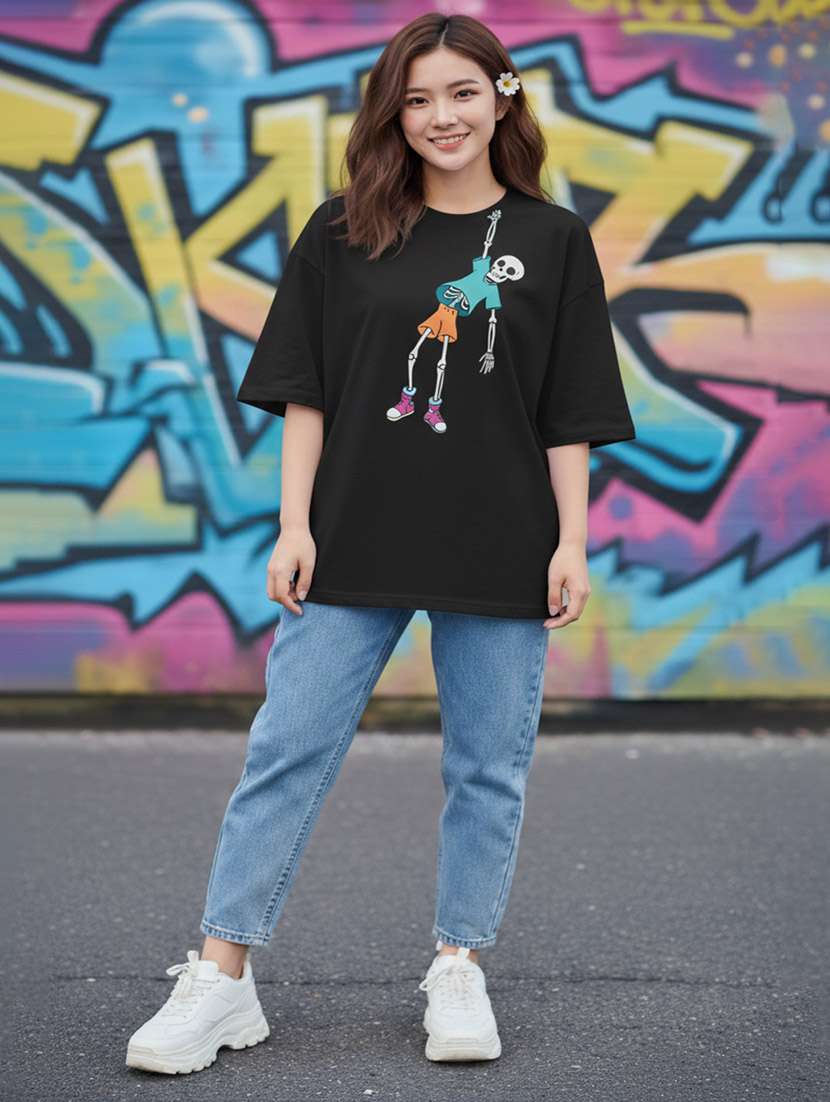 women graphic drop shoulder oversized t-shirt - 22441432 -  Standard Image - 4