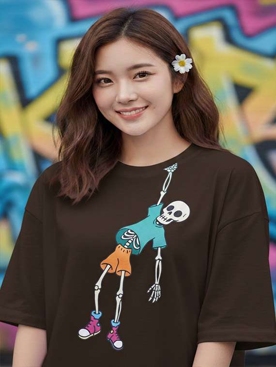 women graphic drop shoulder oversized t-shirt - 22441433 -  Standard Image - 1