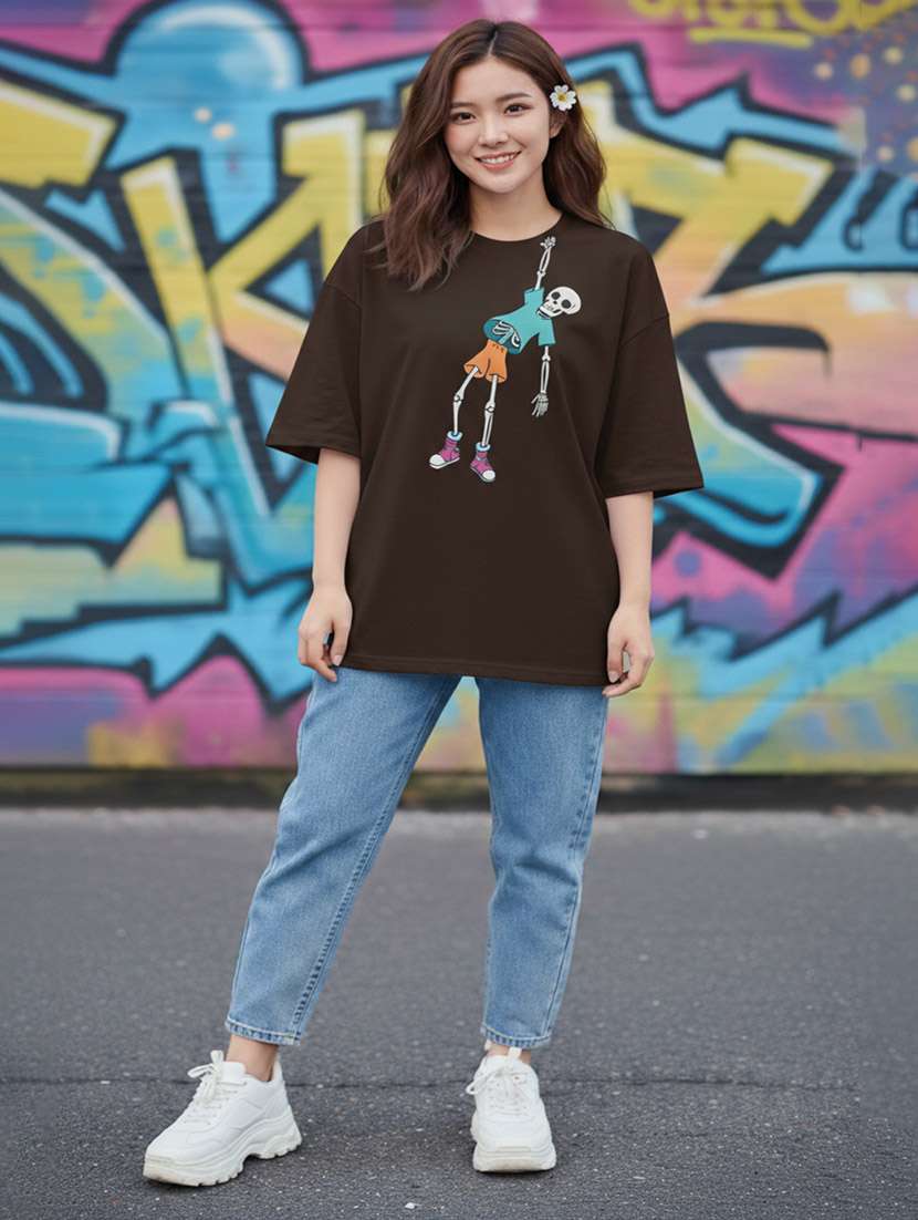 women graphic drop shoulder oversized t-shirt - 22441433 -  Standard Image - 4