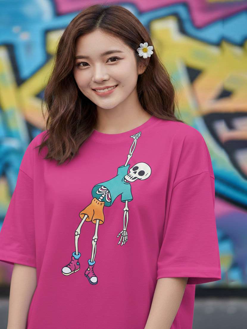 women graphic drop shoulder oversized t-shirt - 22441435 -  Standard Image - 1