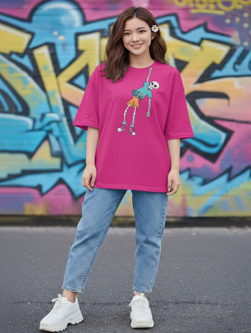 women graphic drop shoulder oversized t-shirt - 22441435 -  Standard Image - 4