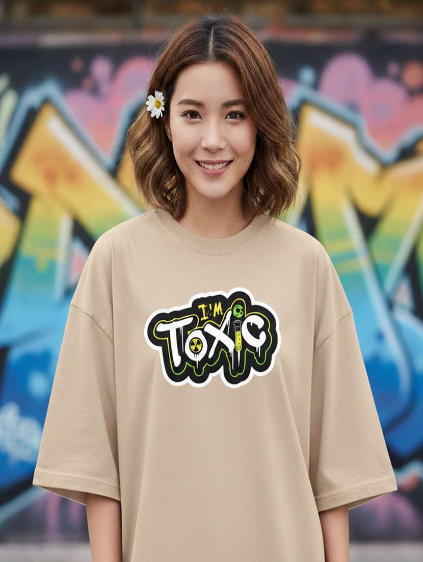 women typographic drop shoulder oversized t-shirt - 22441437 -  Standard Image - 1