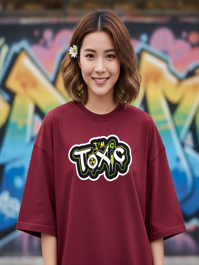 women typographic drop shoulder oversized t-shirt - 22441441 -  Standard Image - 1