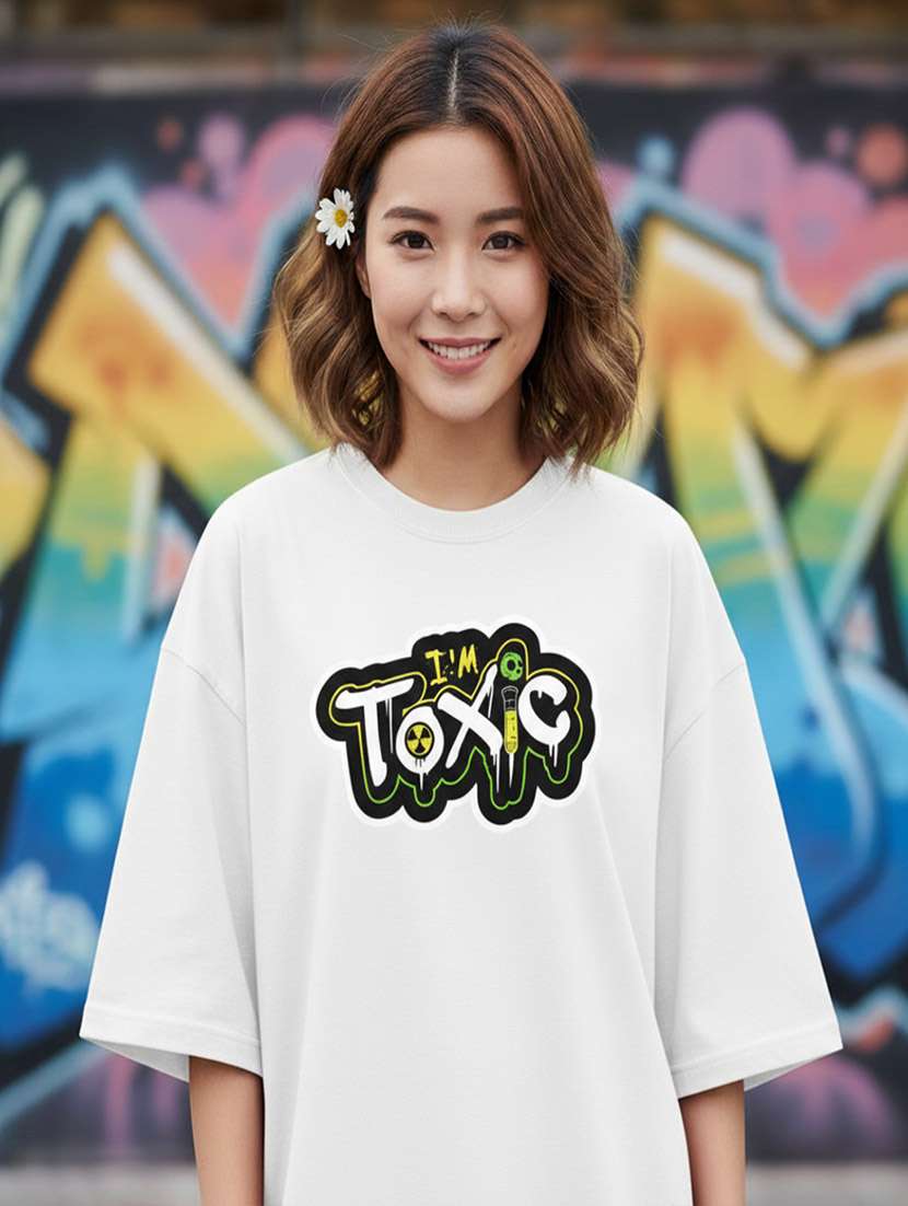 women typographic drop shoulder oversized t-shirt - 22441443 -  Standard Image - 1