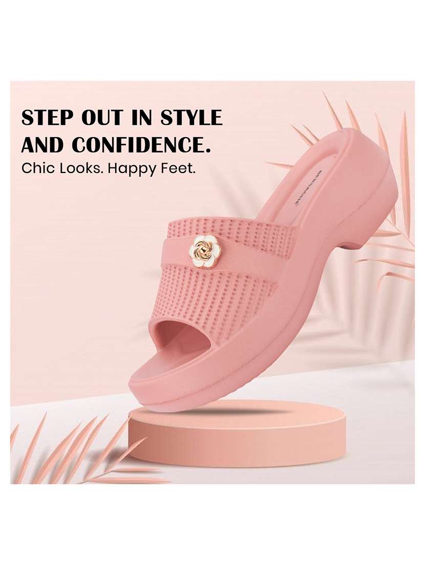 women peach slip on sandal - 22441455 -  Standard Image - 4
