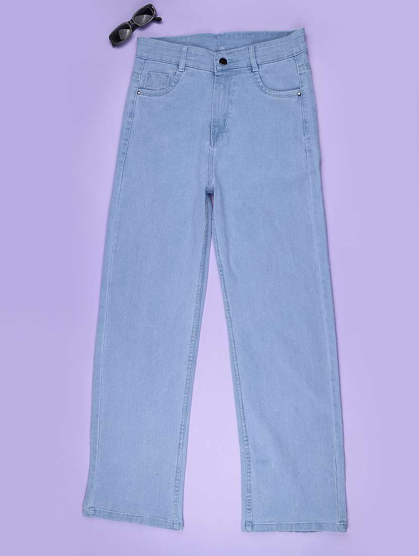 girls washed mid rise straight fit jeans - 22441531 -  Standard Image - 1