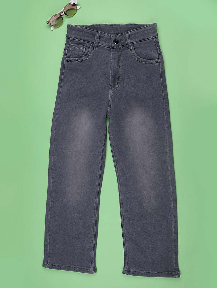 girls washed mid rise straight jeans - 22441534 -  Standard Image - 1