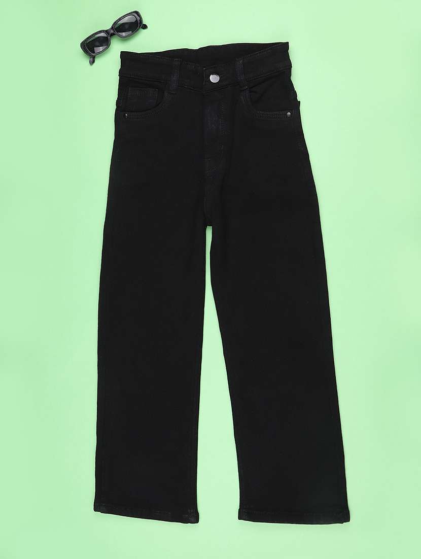 girls plain mid rise straight jeans - 22441535 -  Standard Image - 1