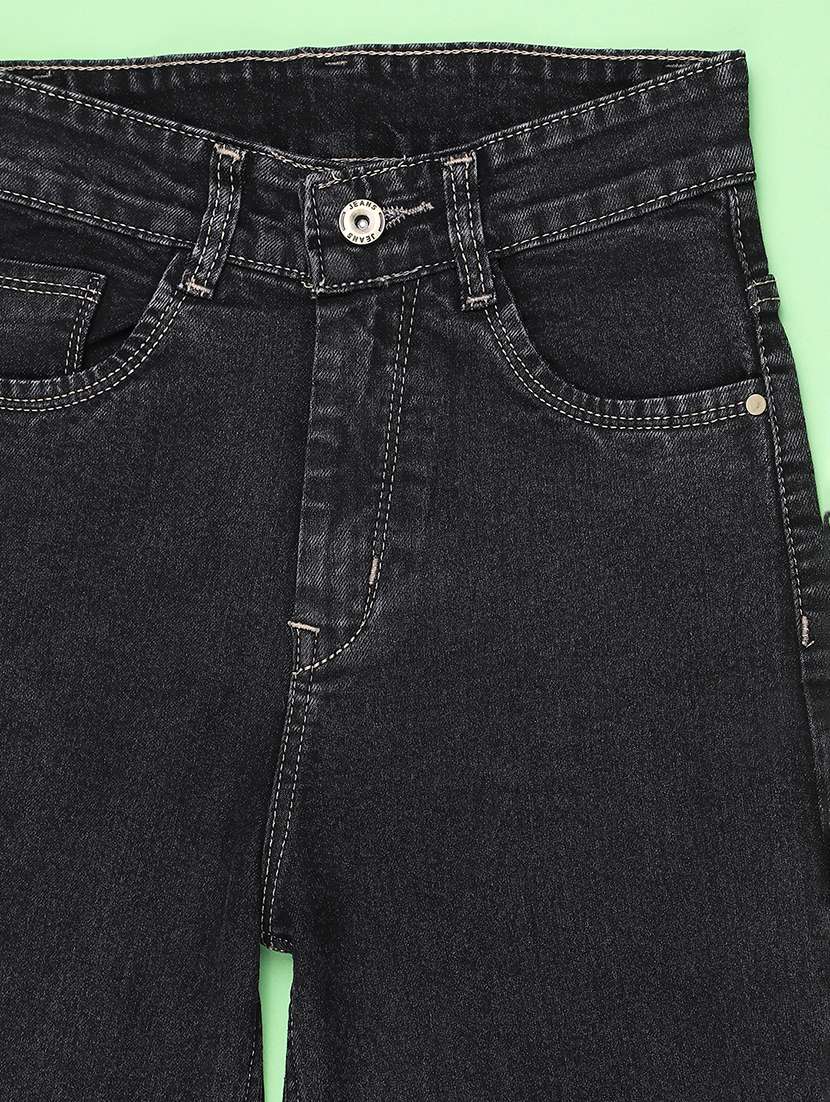 girls plain mid rise wide leg jeans - 22441539 -  Standard Image - 4