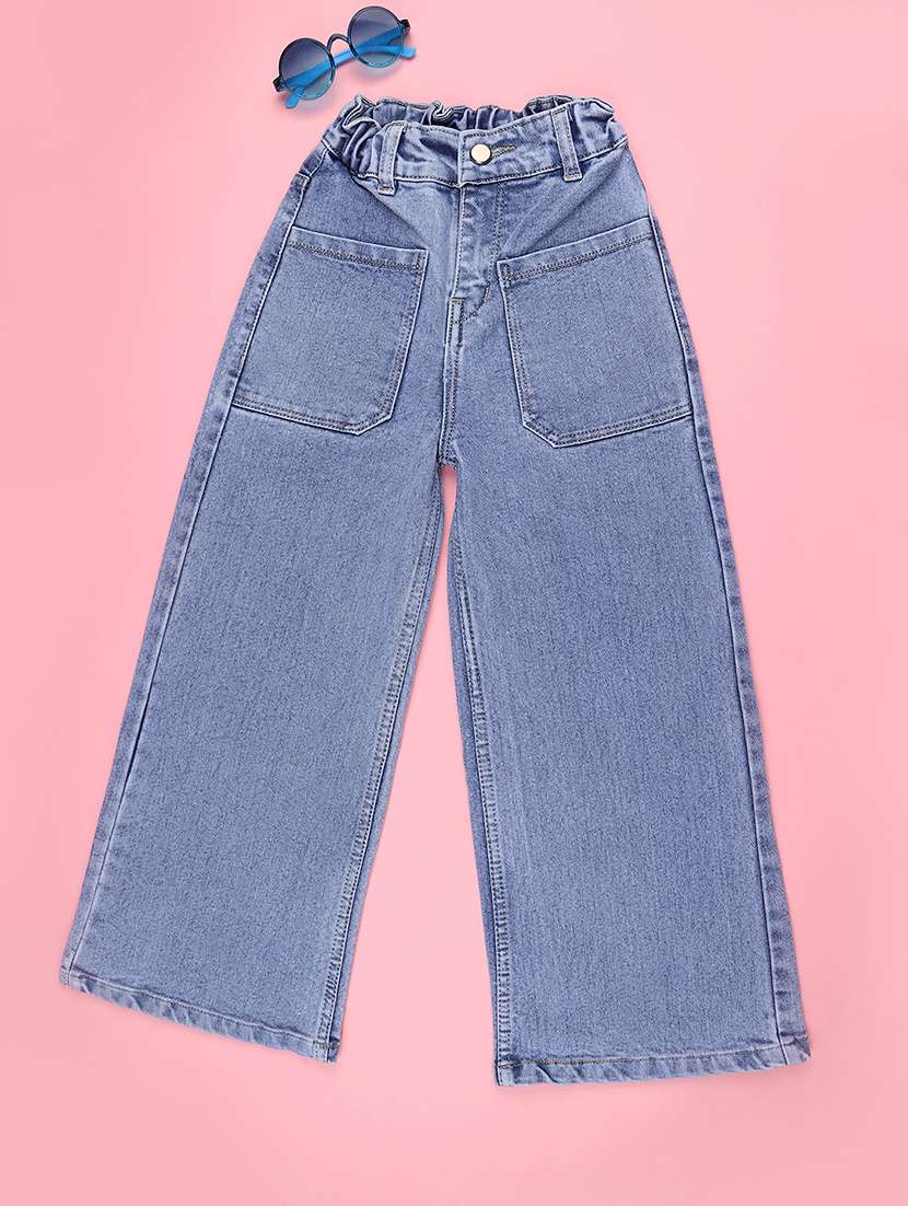 girls washed mid rise bootcut jeans - 22441549 -  Standard Image - 1