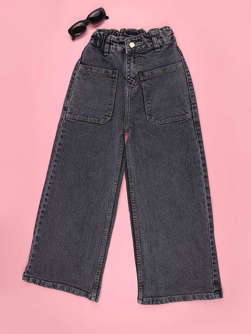 girls washed mid rise straight fit jeans - 22441550 -  Standard Image - 1