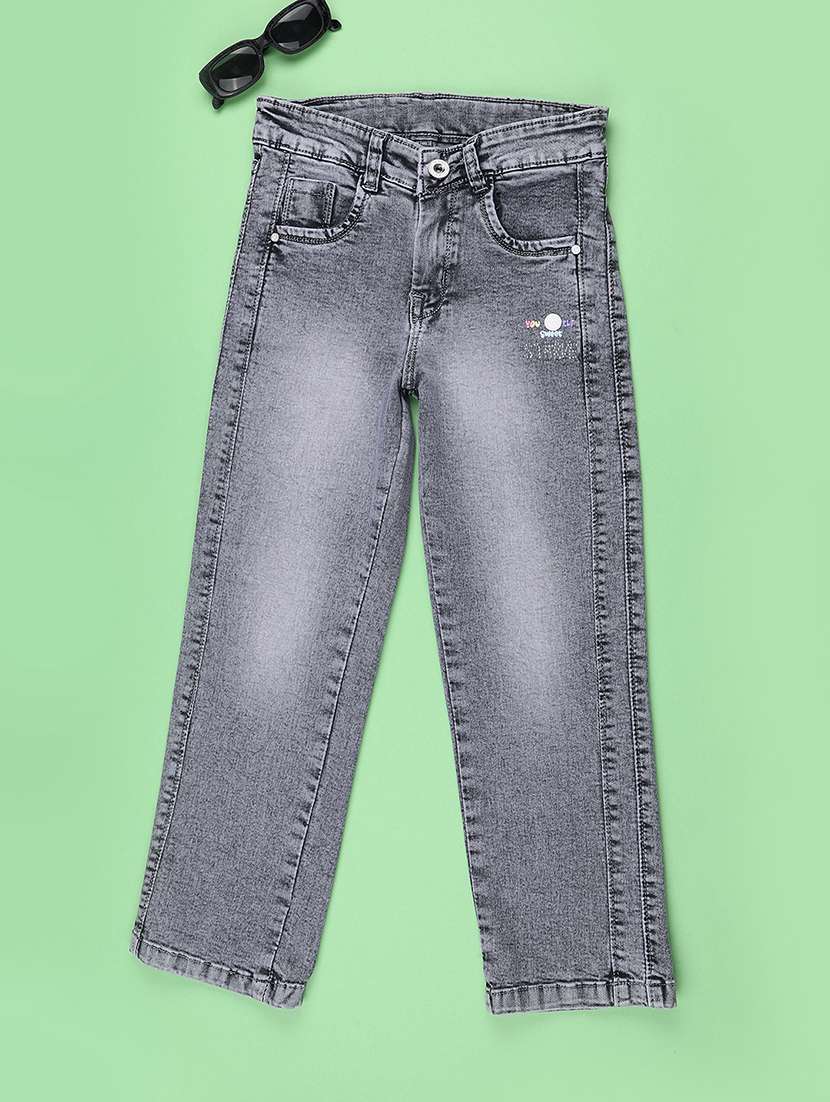 girls washed mid rise slim fit jeans - 22441557 -  Standard Image - 1