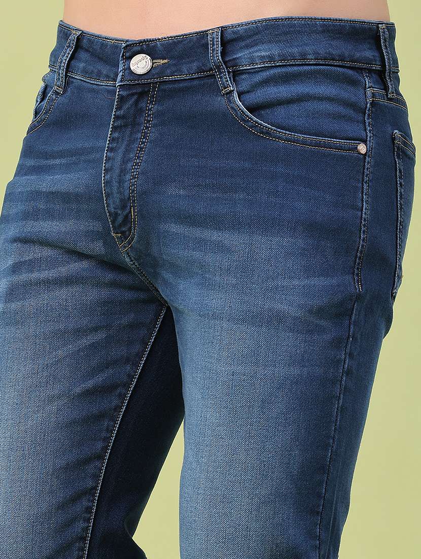 men washed mid rise full length slim fit jeans - 22441594 -  Standard Image - 1