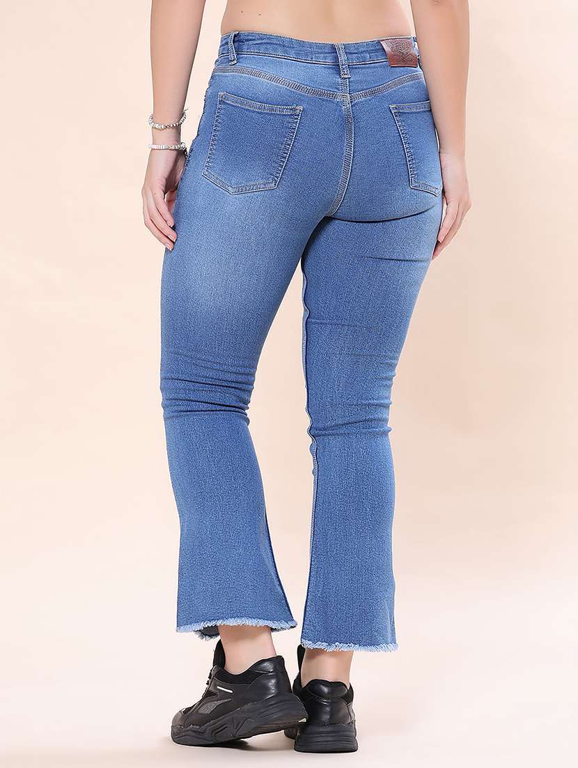 Women Washed Mid Rise Bootcut Jeans - 22441628 -  Standard Image - 4