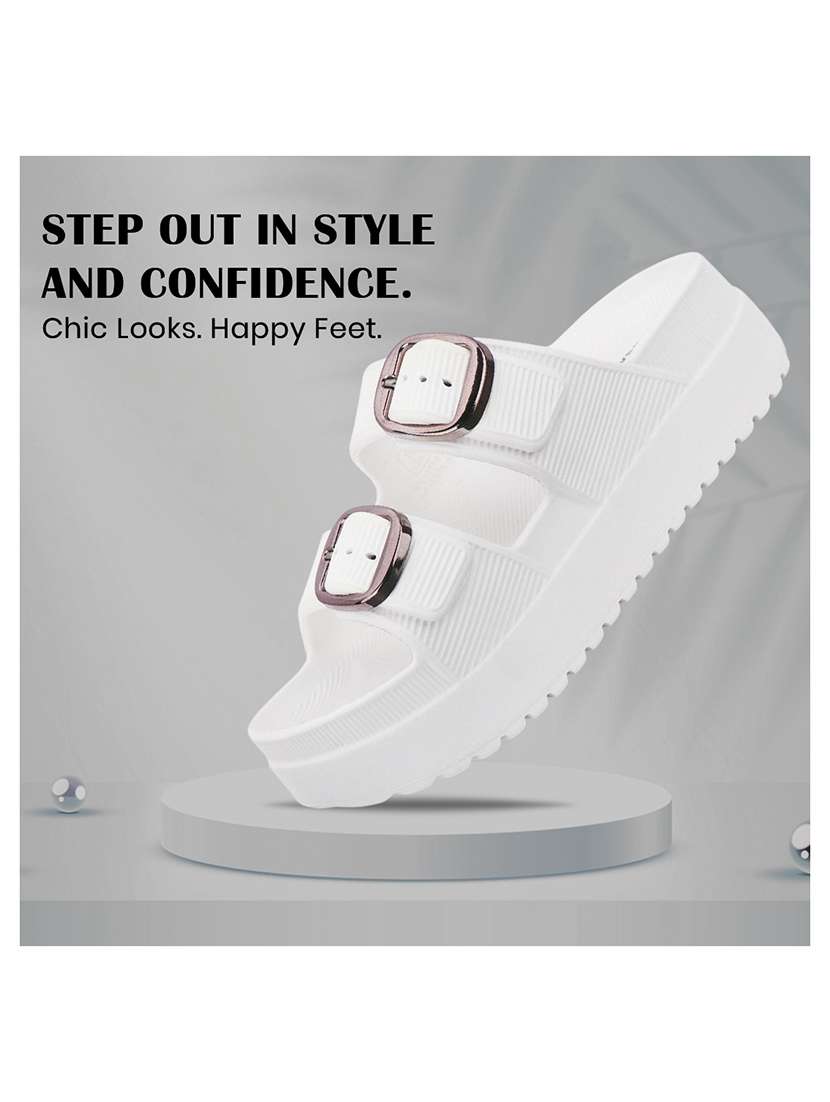 men solid white slip on flip flop - 22442090 -  Standard Image - 4