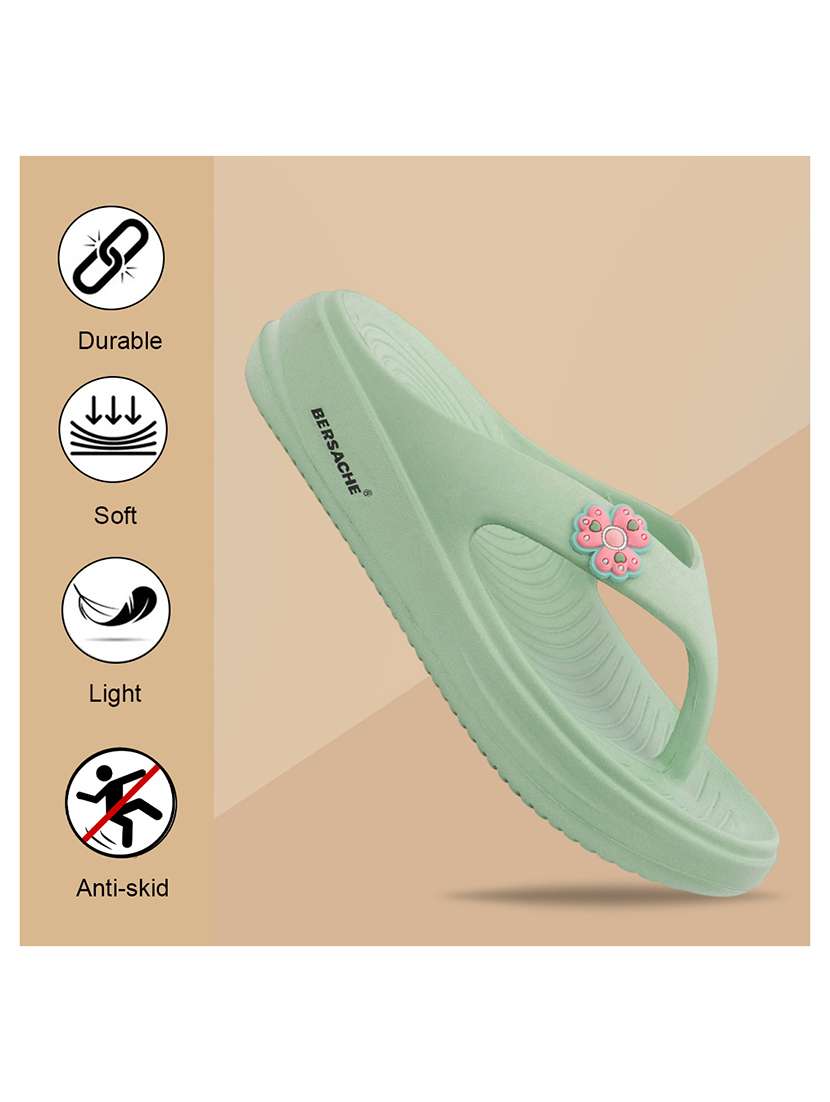 men solid green slip on flip flop - 22442092 -  Standard Image - 4