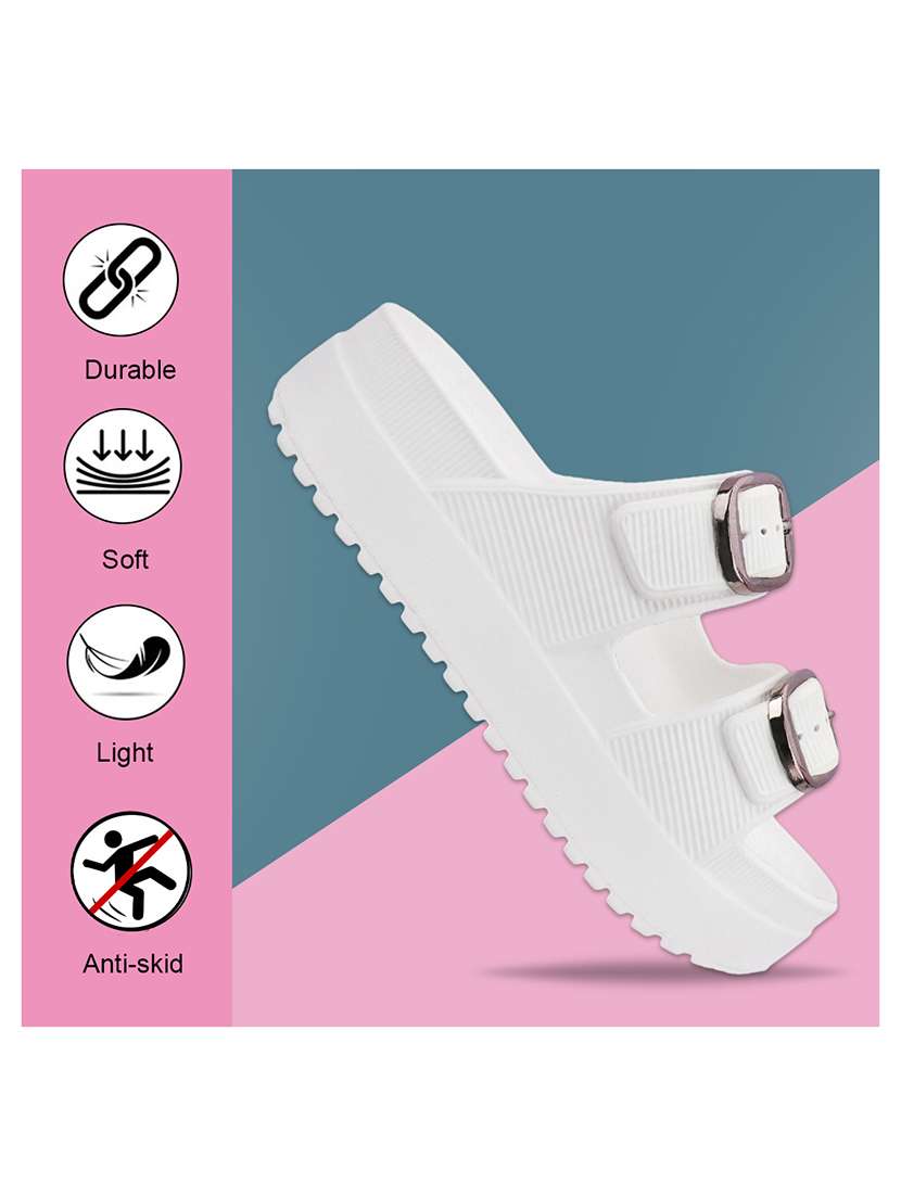 women solid slip on slides - 22442110 -  Standard Image - 4
