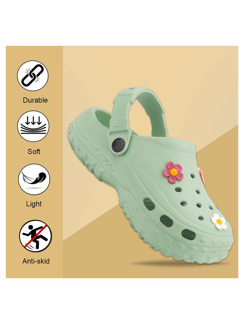 women green solid clogs - 22442113 -  Standard Image - 4