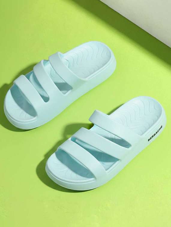 women solid slip on slides