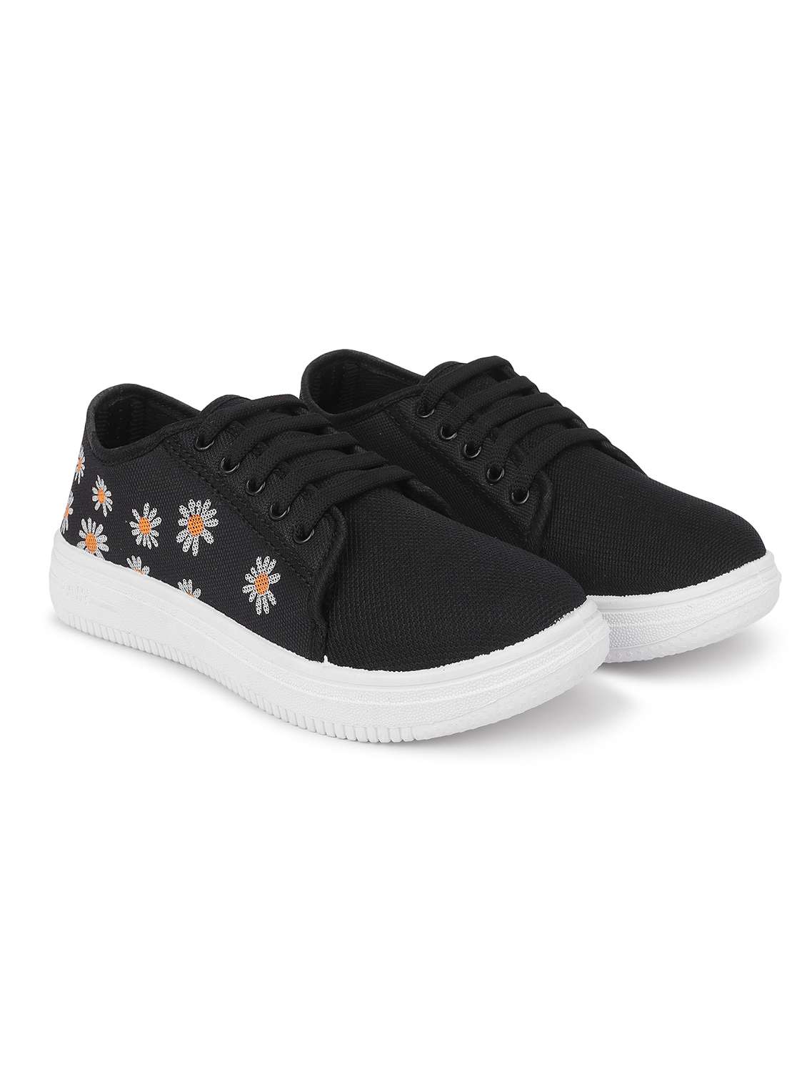 women black printed lace-up casual shoe - 22442275 -  Standard Image - 1