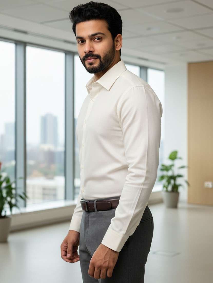 men solid long sleeve regular fit formal shirt - 22442769 -  Standard Image - 1