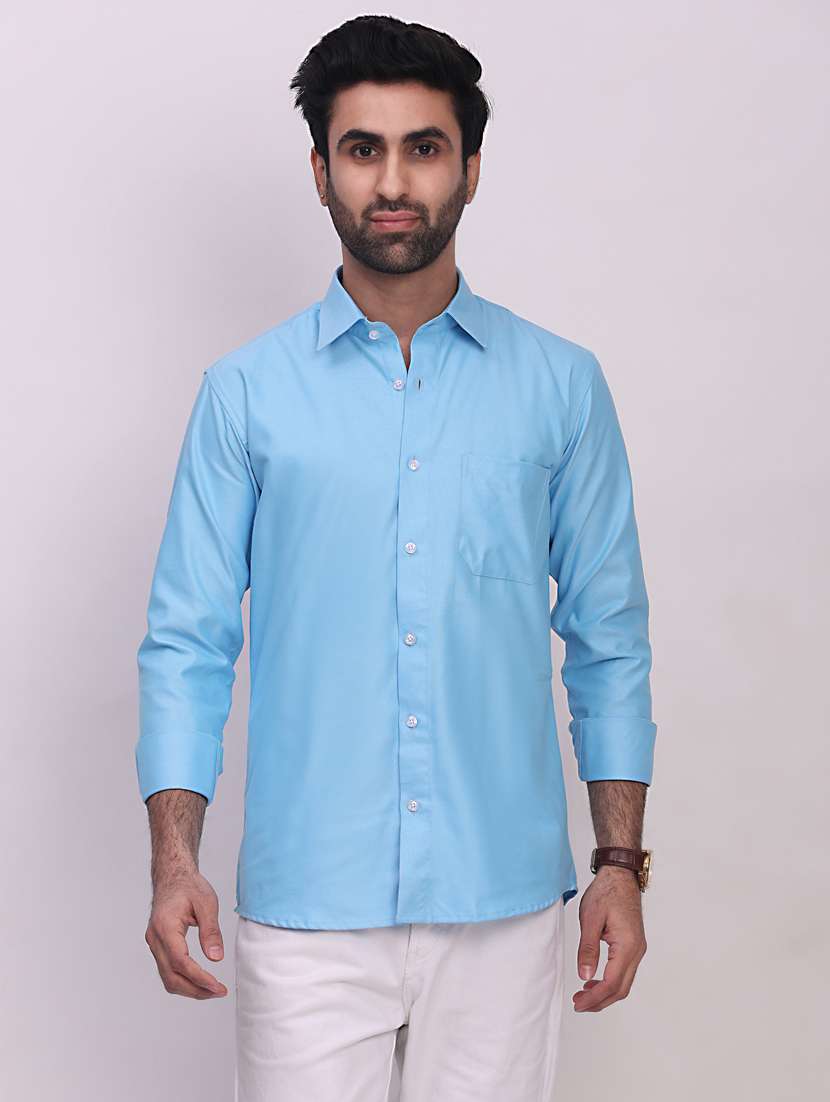 men solid long sleeve regular fit casual shirt - 22442795 -  Standard Image - 1