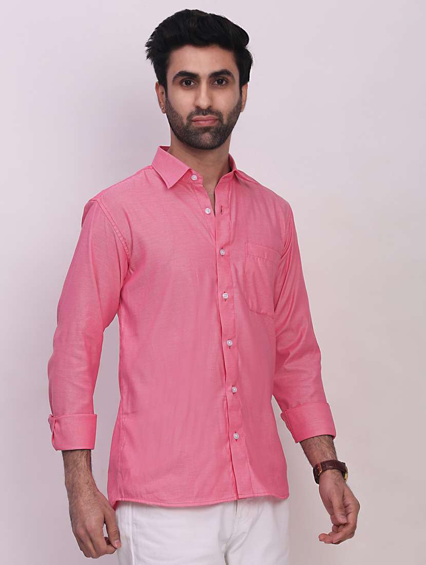 men solid long sleeve regular fit casual shirt - 22442797 -  Standard Image - 1