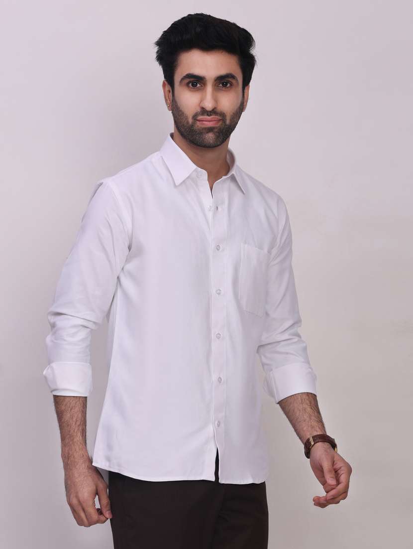 men solid long sleeve regular fit casual shirt - 22442801 -  Standard Image - 1