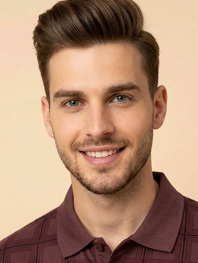 men checkered short sleeve regular fit polo t-shirt - 22442991 -  Standard Image - 1