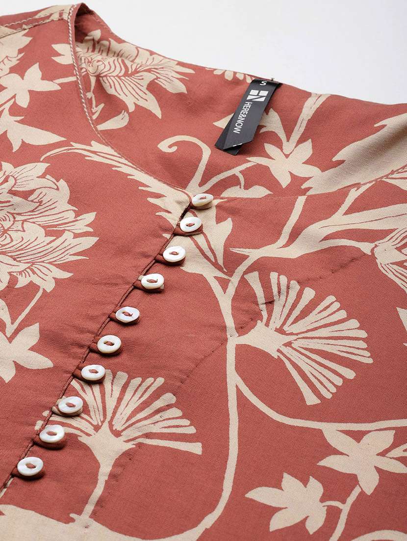 women rust kurta palazzo set set - 22443014 -  Standard Image - 4