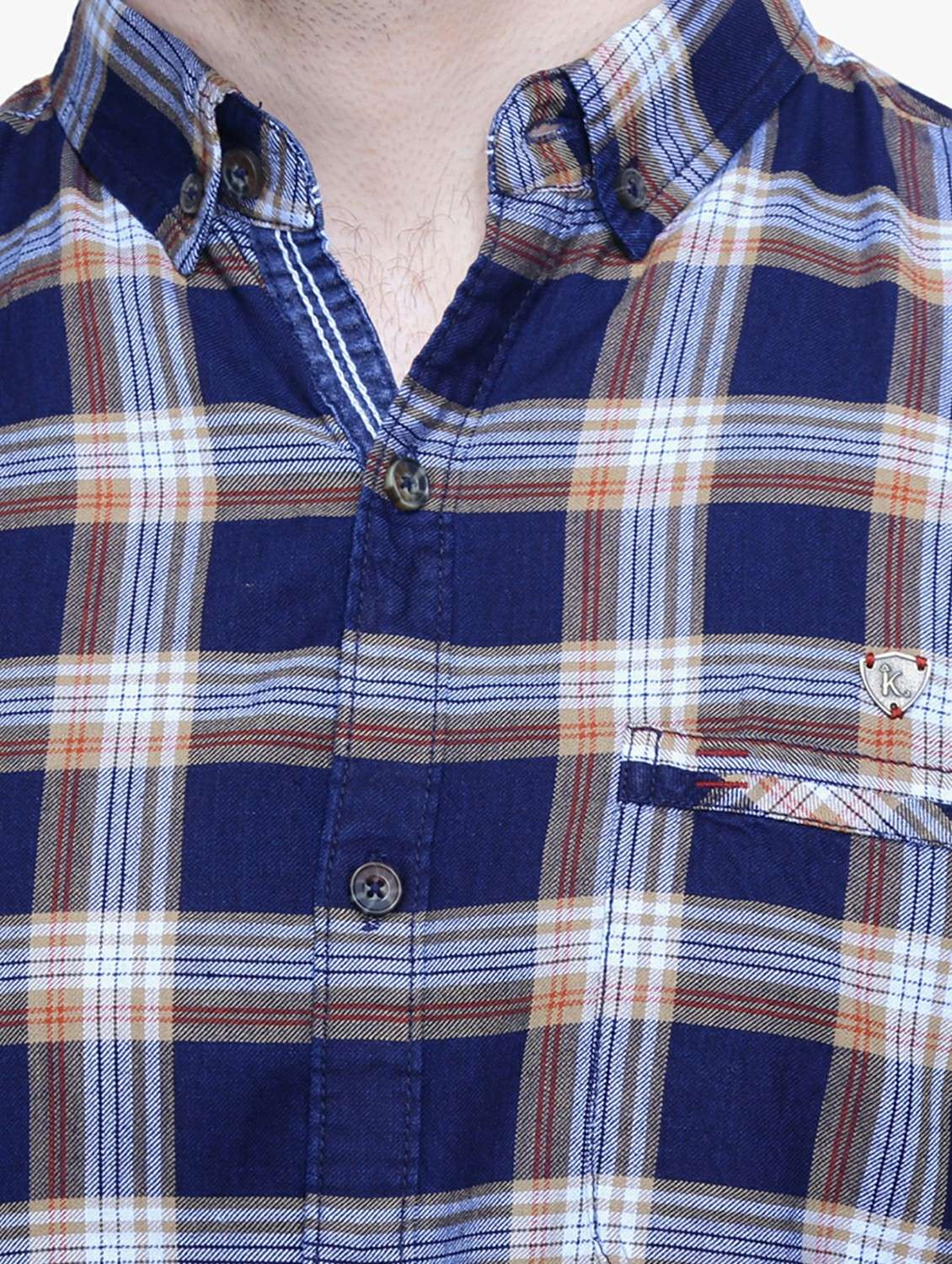 men checkered short sleeve slim fit casual shirt - 22443105 -  Standard Image - 1