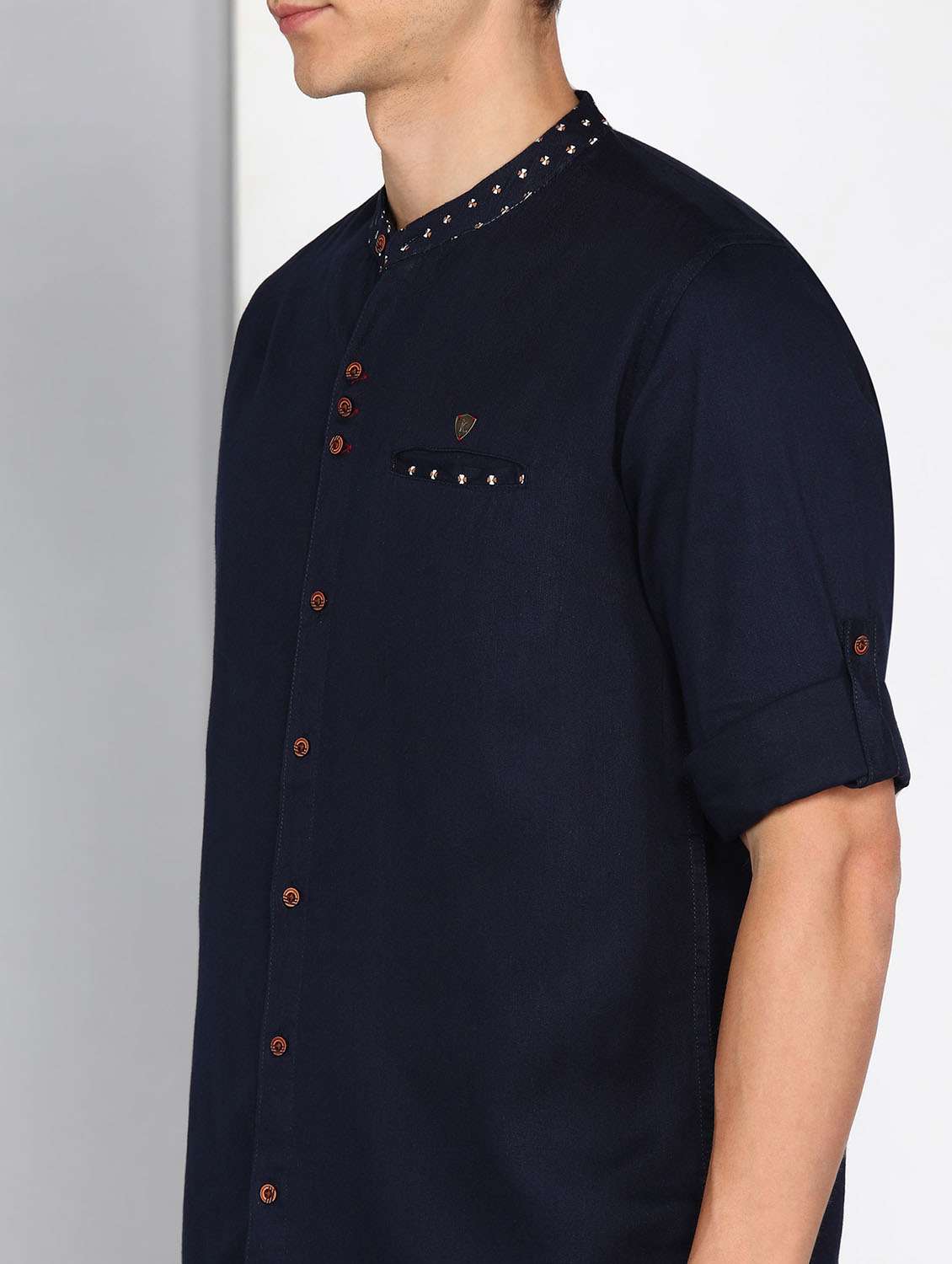 men solid long sleeve regular fit casual shirt - 22443111 -  Standard Image - 1