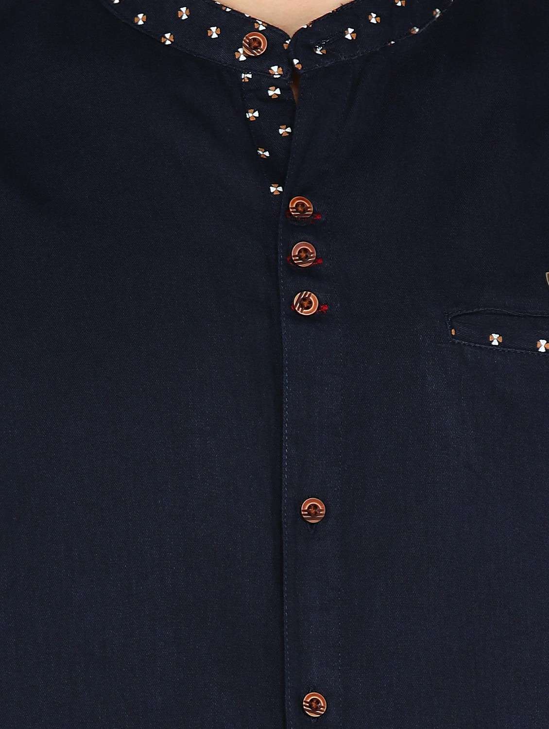 men solid long sleeve regular fit casual shirt - 22443111 -  Standard Image - 4