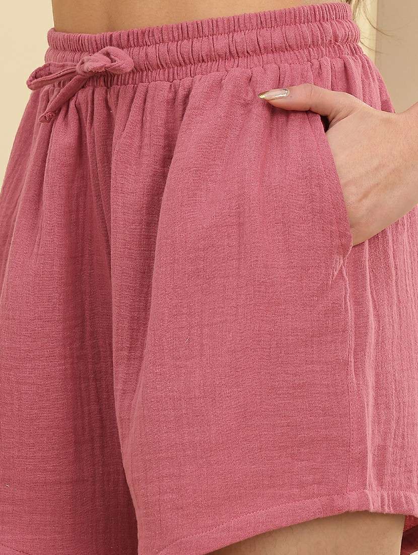 women pack of 2 solid mid rise shorts - 22443236 -  Standard Image - 1