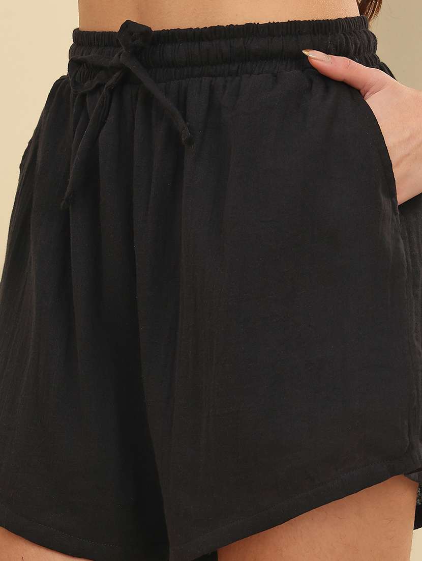 women pack of 2 solid loungewear shorts - 22443238 -  Standard Image - 1