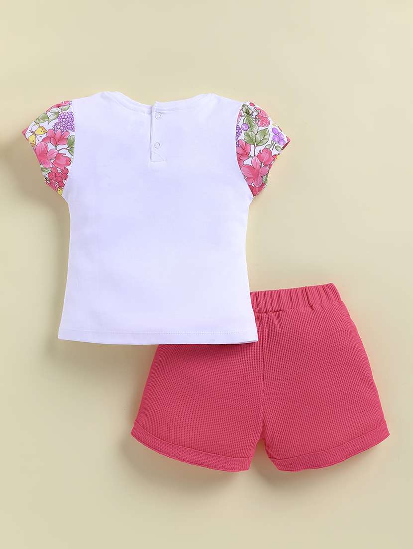 girls printed round neck shorts set - 22443284 -  Standard Image - 1