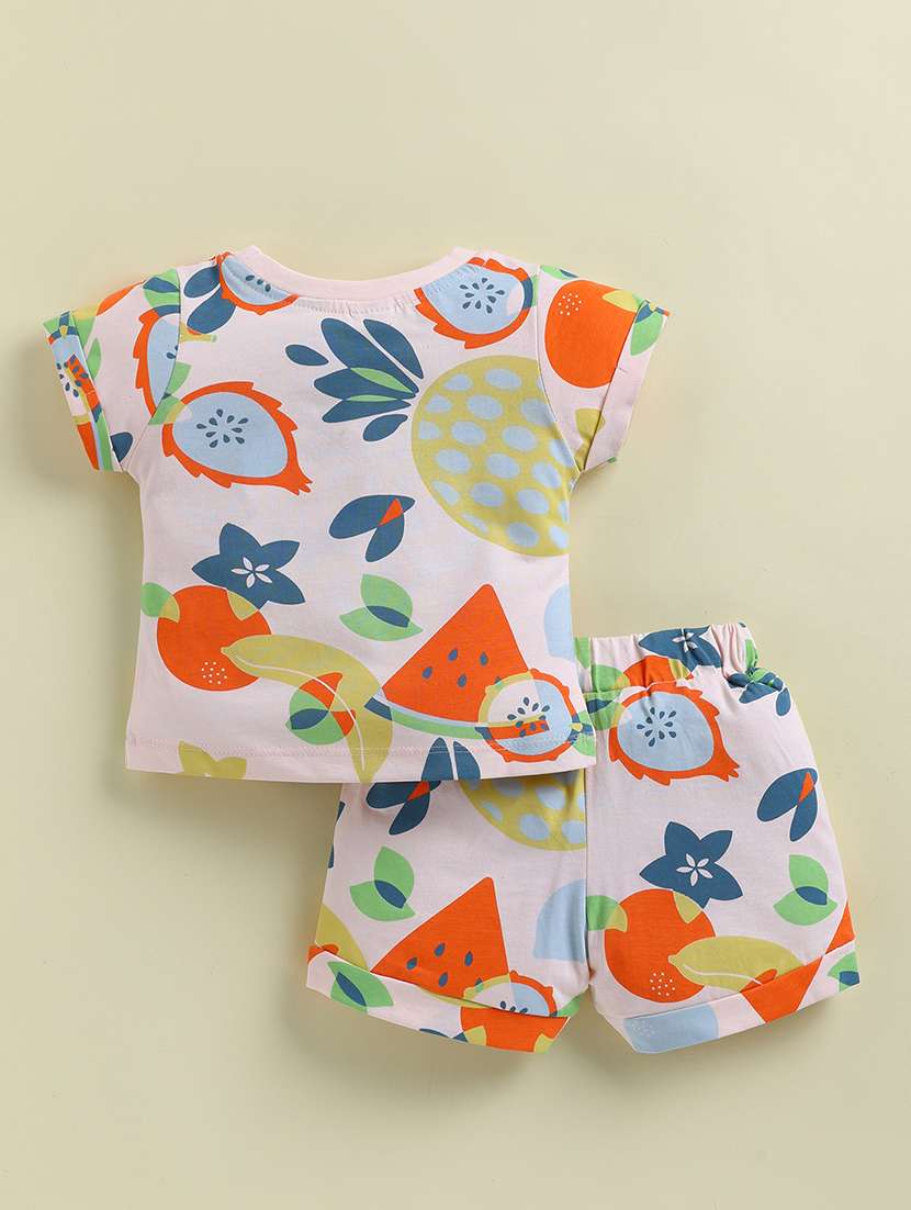 kids  pink cotton blend shorts & top set co-ord set - 22443311 -  Standard Image - 1