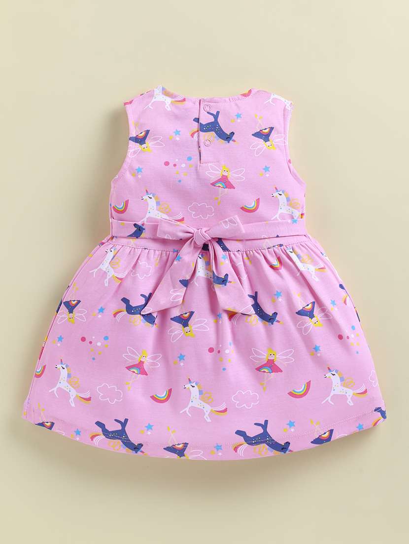 girls pink denim frock - 22443324 -  Standard Image - 1