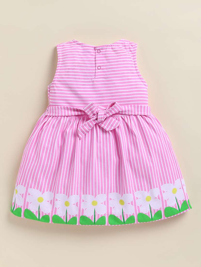 girls pink denim frock - 22443325 -  Standard Image - 1