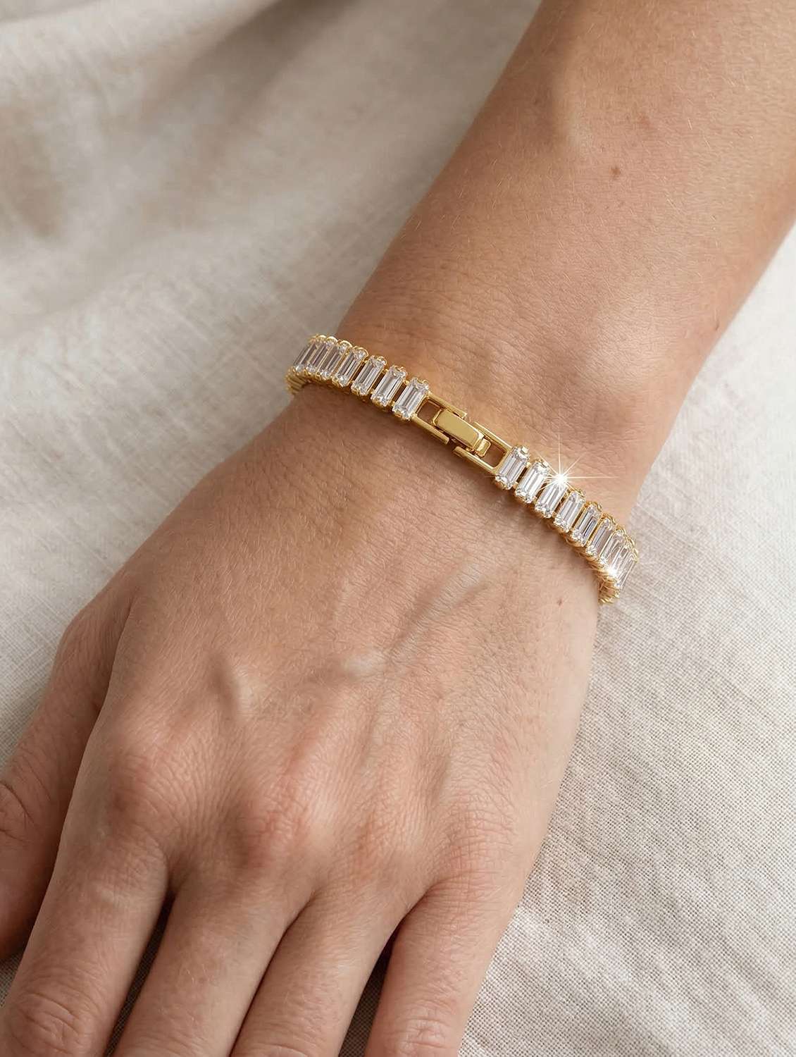gold plated rectangle bracelet - 22443339 -  Standard Image - 1