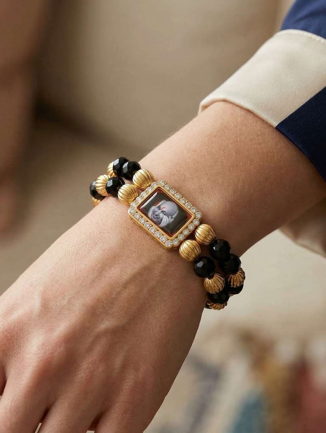 black crystal bangle  bracelet - 22443345 -  Standard Image - 1