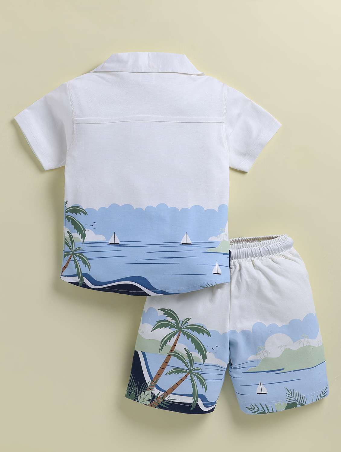 boys blue linen shorts set - 22443360 -  Standard Image - 1