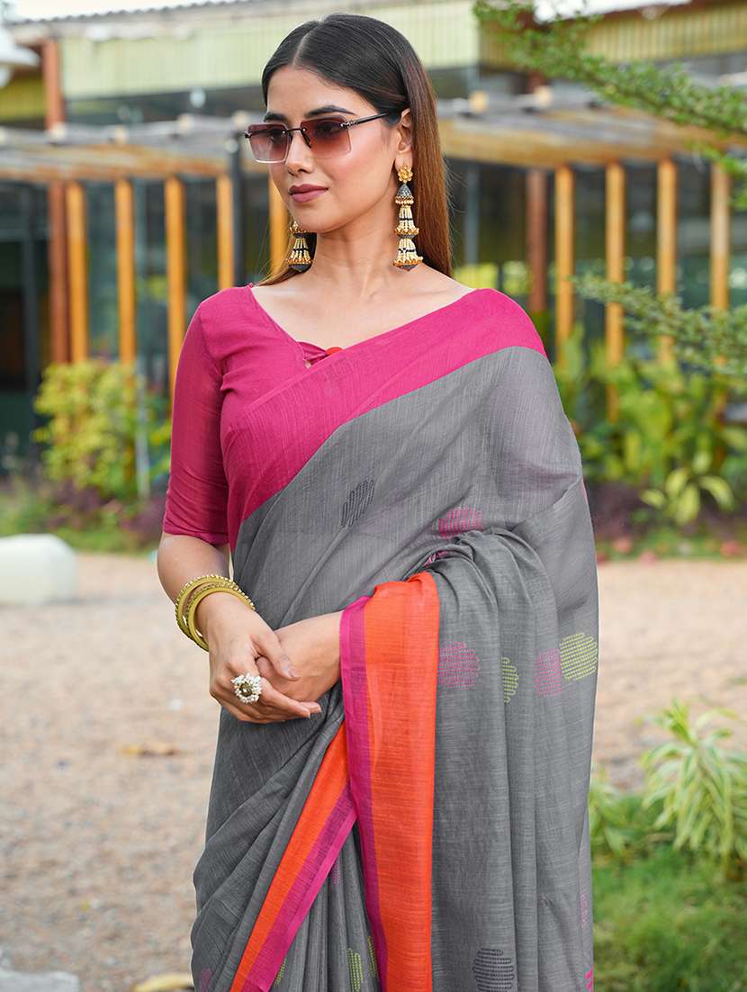 women printed casual wear saree with blouse - 22443372 -  Standard Image - 1