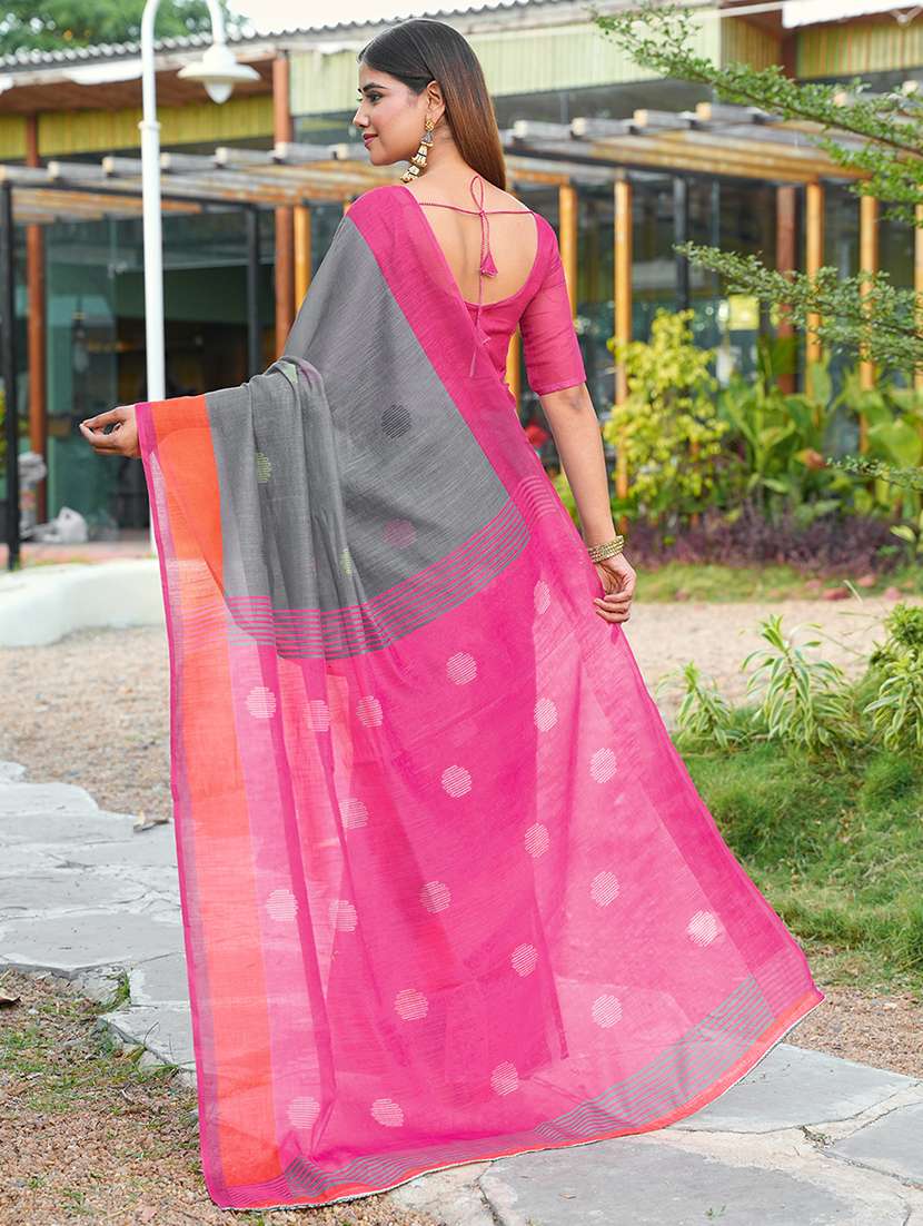 women printed casual wear saree with blouse - 22443372 -  Standard Image - 4