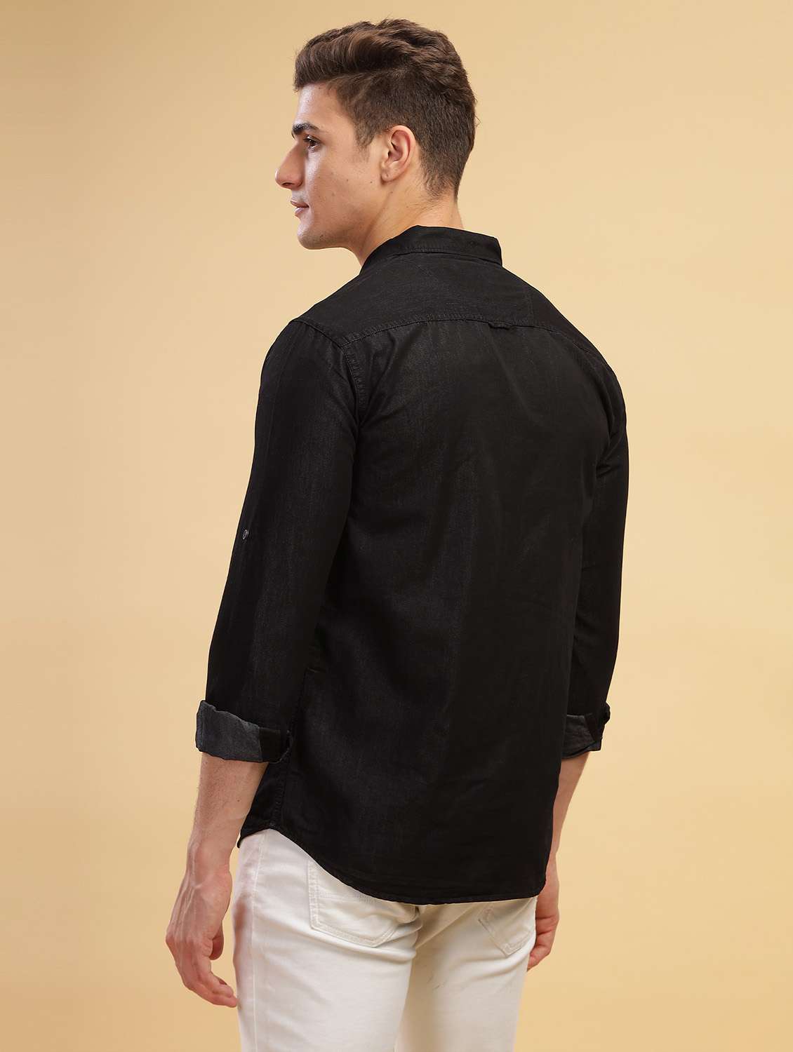 Men Solid Long Sleeve Regular Fit Casual Shirt - 22443421 -  Standard Image - 4