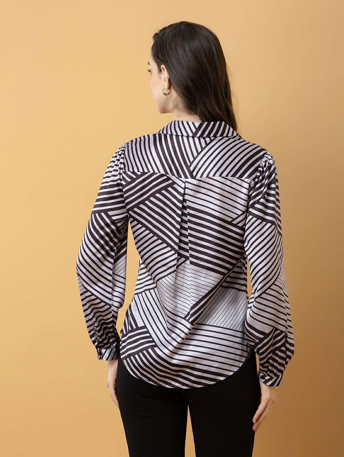 women printed collared long sleeve shirt - 22443483 -  Standard Image - 4