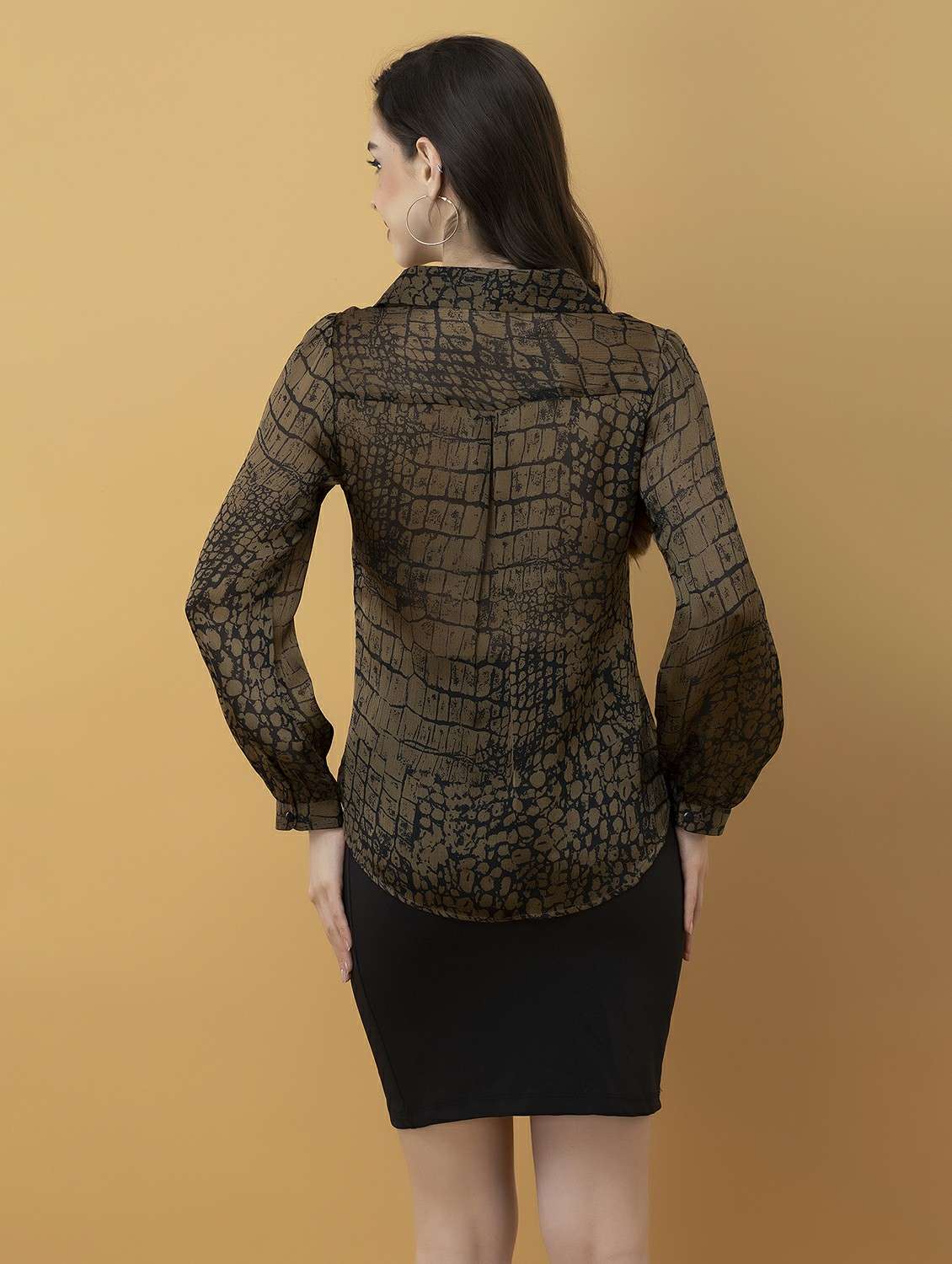 women printed collared long sleeve shirt - 22443486 -  Standard Image - 4
